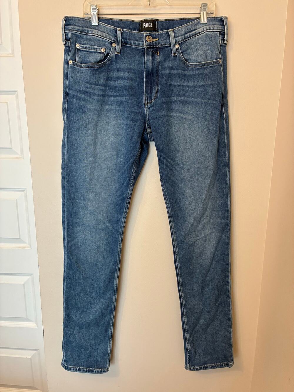 Paige Men's Lennon Jeans Stretch Slim Fit Medium Wash Cartwright Size 34